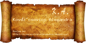 Kovácsovics Alexandra névjegykártya