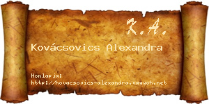 Kovácsovics Alexandra névjegykártya