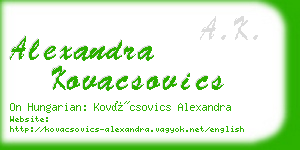 alexandra kovacsovics business card